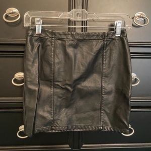 Leather mini skirt